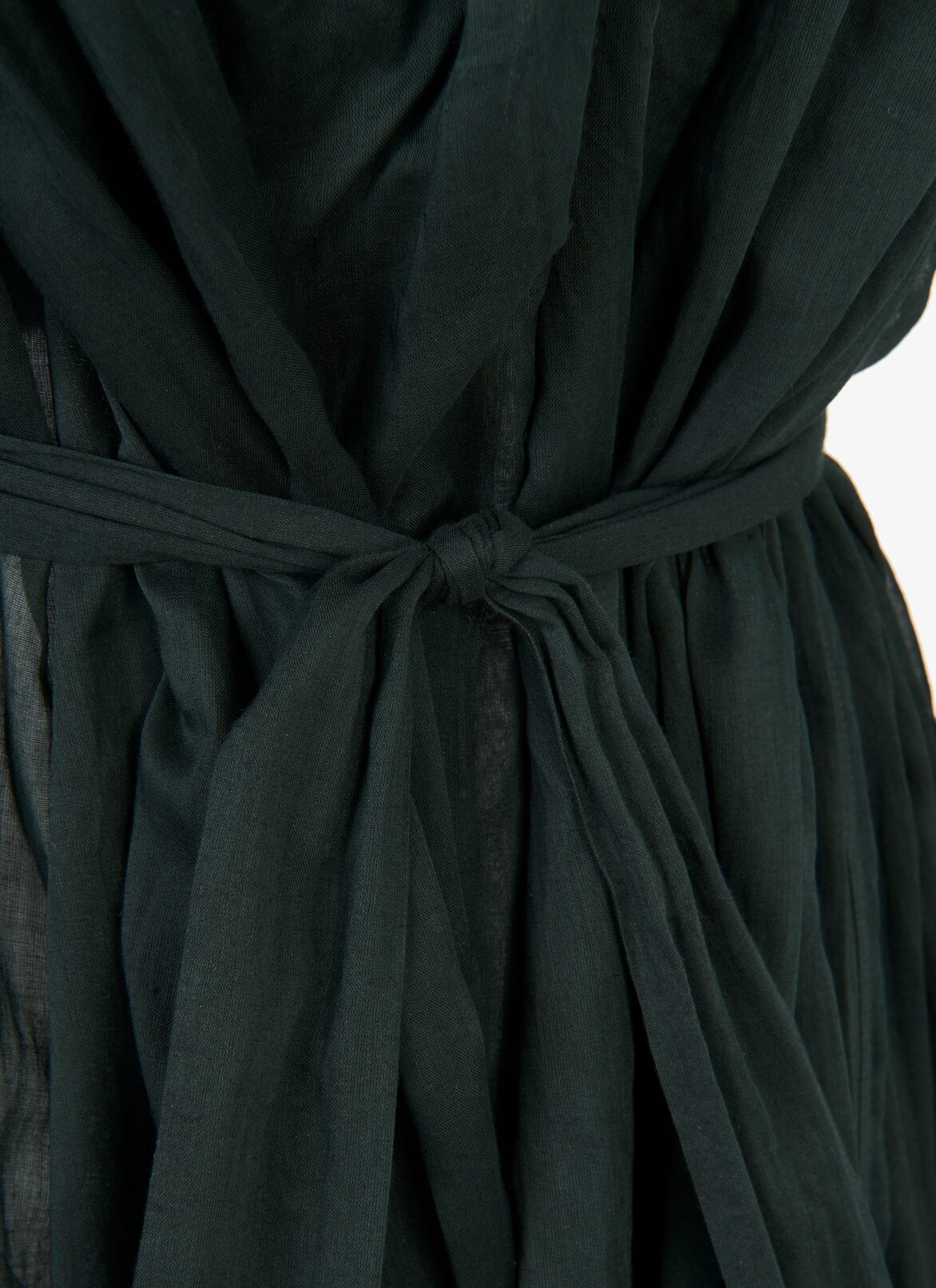 Alaïa Edition 1995 Cotton Chiffon Robe Dress ALAÏA FIR GREEN ALAÏA EDITION 1995 COTTON CHIFFON ROBE DRESS